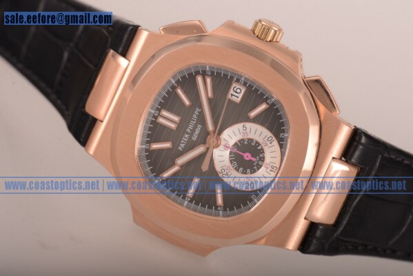 Patek Philippe Nautilus Chrono Watch Perfect Replica Rose Gold 5980R-001 (BP)